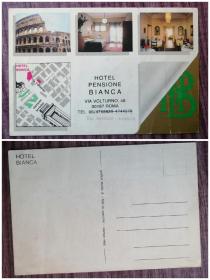 外国明信片，意大利原版，罗马酒店，品如图。，