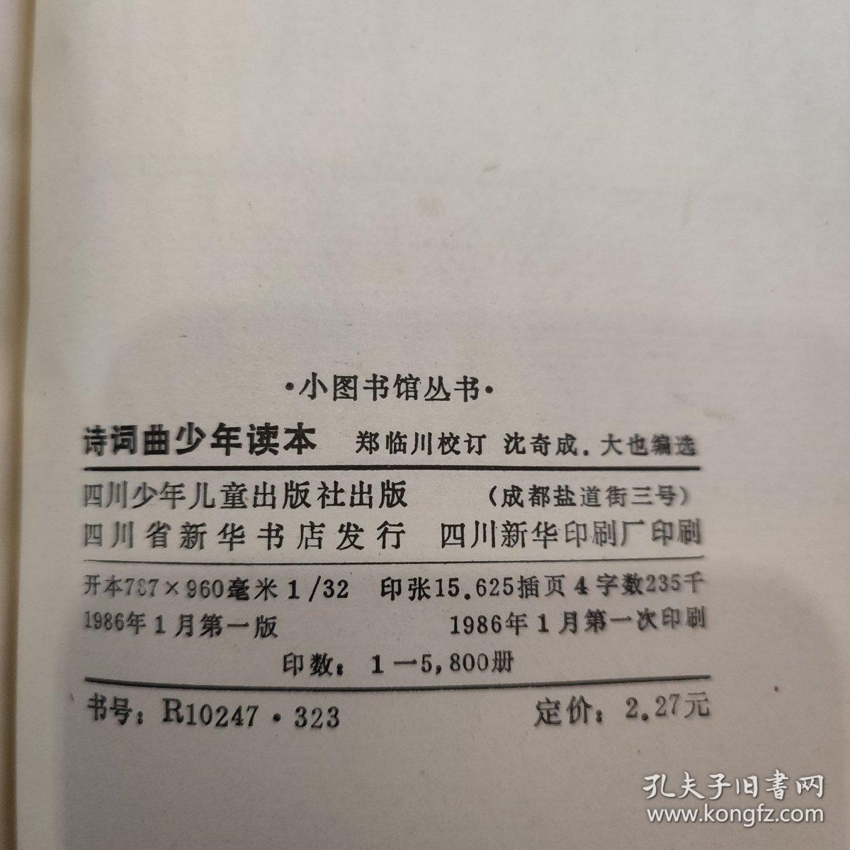 诗词曲少年读本