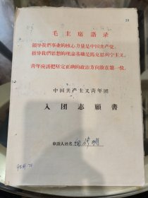 七十年代入团志愿书（向修明）