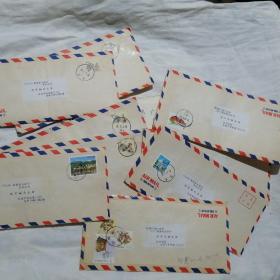 台湾信封（17个合售，每个信封都贴有邮票，无信函，毎个信封都被载开）