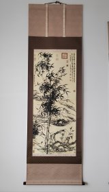 『 清原济南 王原祁：合作兰竹图 』复制品立轴 台北故宫收藏/钤「故宫版权印」委托日本专业复制/全绫绢精裱 檀木轴 带盒