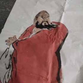 书画 罗汉伏虎图 100*53