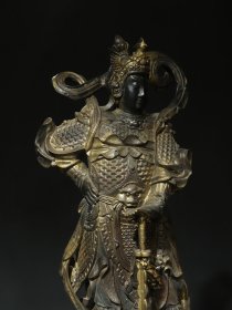 铜 拓金【韦陀】 佛像造像 尺寸:高65厘米 宽25厘米 厚22厘米 重14.1公斤