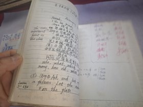 初中第二册英语备课笔记和空白成绩表（1988.2--1988.6）软皮笔记本