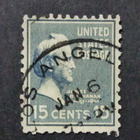 美国邮票 1938年历届总统-布坎南 1枚销