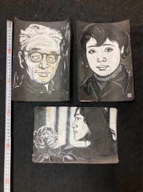手绘画稿一组3张