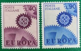 意大利邮票1967年欧罗巴 2全新