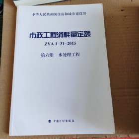 市政工程消耗量定额 ZYA1-31-2015 第六册 水处理工程
