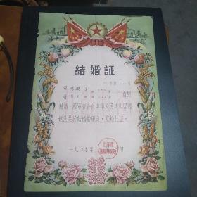 1960年结婚证（上海市卢湾区人民委员会）