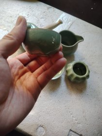 开片冰裂纹青瓷功夫茶具五件套，品好如图，特价处理