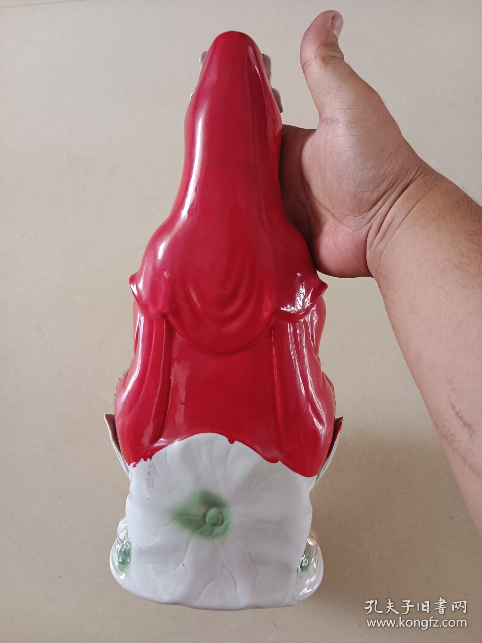 瓷观音 完整图八背面几处掉漆后补漆高37