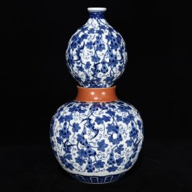 清乾隆青花福禄纹葫芦瓶，33×18.5厘米