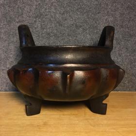 旧藏纯铜香炉，直径24厘米，口径20厘米，高19厘米，重4602克