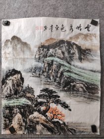 史金贵老师山水，史金贵，1953年生于潍坊，师承著名山水画家李冰奇先生，后受教于王中年，宋文智，何家英的指点，曾出版过《品牌艺术家—史金贵作品精选集》，现为山东省美协会员，山东工艺美术家协会理事，潍坊华风书画院副院长。