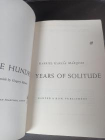 One hundred years of Solitude by Garbriel Garcia Marquez -- 马尔克斯《百年孤独》布面精装毛边本 1970年出版 缺书衣