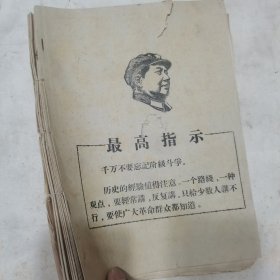 60年代资料11份，毛主席最高指示、党的八届扩大的十二中全会精神、“二月逆流”、搞好整党建设工作的基本保证、张西挺在四川省革委会座谈会上的讲话、张国华在省委第三次会议上的讲话、学习文件汇编1/2等