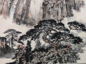 黄山秋色，立轴，梁树年， 画心尺寸84X64公分