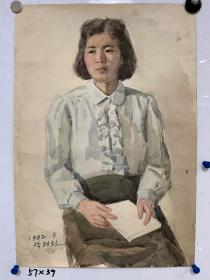 朝鲜画 水彩画 著名艺术家 朴来天 人物