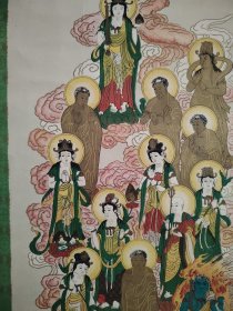 （8）立轴老画，彩色印刷，原装旧裱，尺寸96X37