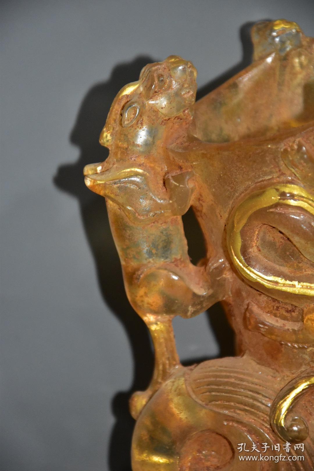 水晶鎏金酒杯酒爵水晶器皿酒樽