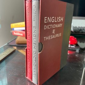 English dictionary and thesaurus Collins  英语词汇宝典 英文原版 皮质精装 带书夹 两册合售