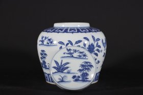 旧藏明代成化青花天字罐