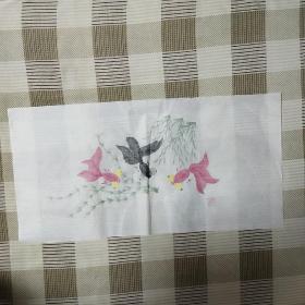 【国画】《金鱼扇面》，内容丰富，品相好！