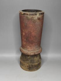 清代木制笔筒，香桶。直径7cm 高18cm。