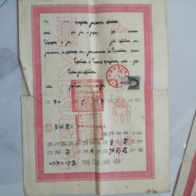 毕业证 胡瑜民1955年初小四年毕业证 蒙汉文