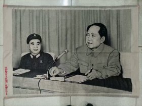 丝织像《毛主席和林副主席》85×125公分