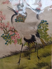 民国 老年画《松鹤延年》，尺寸：54*26，品如图 。