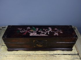 旧藏花梨木精工细作镶嵌彩贝四角包铜 锦上添花 画箱 收藏送礼佳品