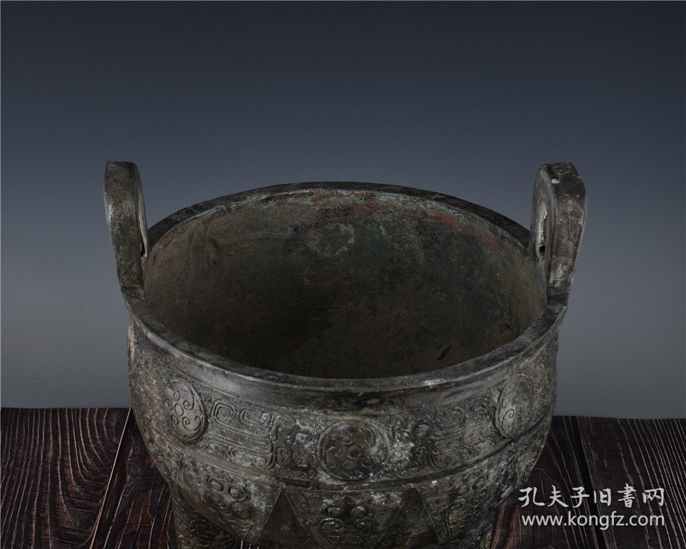 商周青铜器红斑绿绣纹三足双耳鼎古董古玩古铜器文玩艺术收藏老物