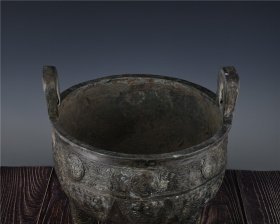 商周青铜器红斑绿绣纹三足双耳鼎古董古玩古铜器文玩艺术收藏老物