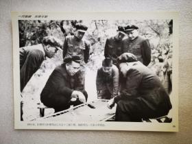 老照片：1953年，彭德怀与朱德在北京十三陵下棋.