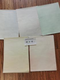 日本名纸“明日香”手工染色宣纸一百张。半生熟，五种颜色，每色20张，共100张，规格33×24。