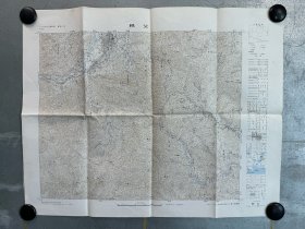 日本地方地图 03 秩父 昭和44年 1:50000，46cm*60cm  地形图 地势图