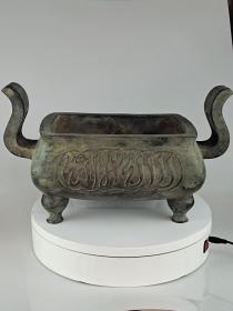 古董   古玩收藏     朝天耳大铜香炉    尺寸:36/18/20厘米   重量:22斤左右