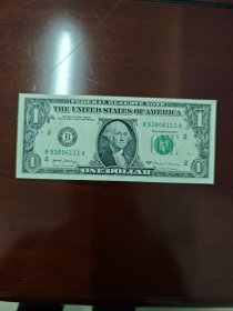 外国美国钱币纸币1美元豹子号111