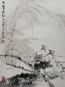 辛石 （1942-1999）生于河南省商水县，安徽凤台县人。字连城，号皖北须生。曾为中国美协会员，中国水墨画研究会会员，湖北省美协会员，武汉市美协会员。