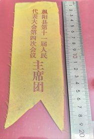 90年代安徽省安庆市枞阳县第十一届人民代表大会第四次会议主席团布质胸标，现为铜陵市枞阳县