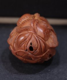 多子多孙橄榄核雕莲蓬青蛙莲蓬