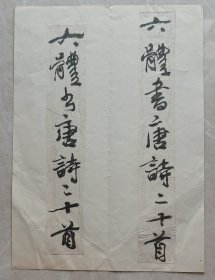 沈鹏题签两种，贴在一张纸上，尺寸19.5*27cm，后来出版选的是另一种