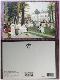 外国明信片，法国画家弗拉明，美术绘画，品如图。