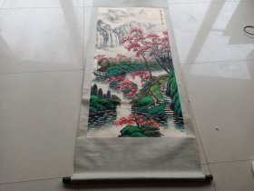 一副关山月山水画