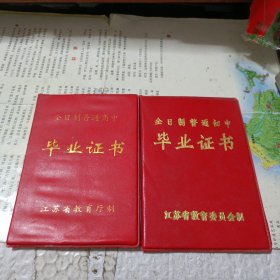 江苏省东海县张湾中学初中毕业证书、东海高级中学高中毕业证合售