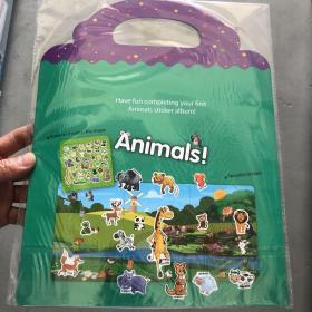 果冻贴纸书First Sticker Book Animals手提果冻贴纸书果冻贴纸  儿童绘本英语启蒙趣味卡通益智游戏宝宝启蒙认知