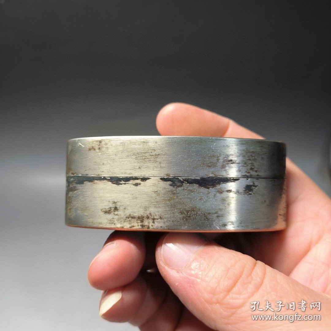 点击查看原图 古玩旧藏精美白铜墨盒