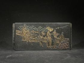 徽州朋酒桌墨摆件
重约578g，21×9×4.6cm。