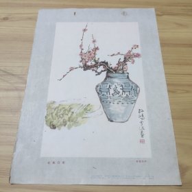 小宣传画   红梅白菜   孙雪泥作 1957年